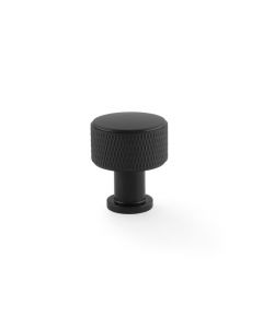 Meubelknop Knurled 'Lucia' - Mat zwart - Ø29mm - Hoogte 34,5mm