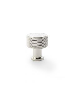 Meubelknop Knurled 'Lucia' - PVD Gepolijst nikkel - Ø29mm - Hoogte 34,5mm