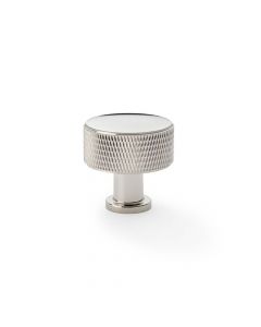 Meubelknop Knurled 'Lucia' - PVD Gepolijst nikkel - Ø35mm - Hoogte 35mm