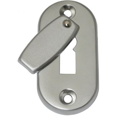 Klavierrozet met afdekplaatje 66x33mm - Opschroefmontage - Messing mat chroom (per stuk)