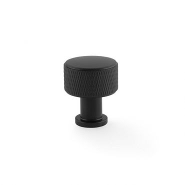 Meubelknop Knurled 'Lucia' - Mat zwart - Ø29mm - Hoogte 34,5mm