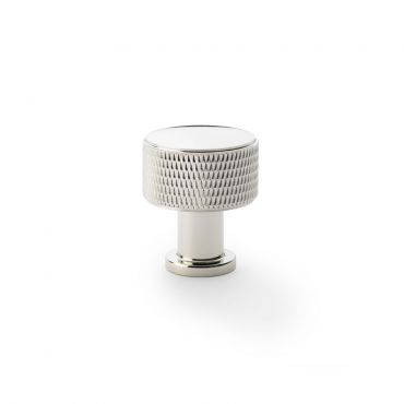 Meubelknop Knurled 'Lucia' - PVD Gepolijst nikkel - Ø29mm - Hoogte 34,5mm