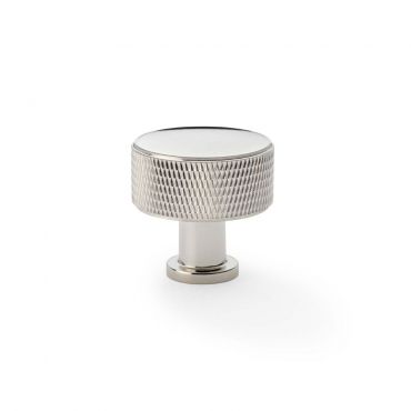 Meubelknop Knurled 'Lucia' - PVD Gepolijst nikkel - Ø35mm - Hoogte 35mm