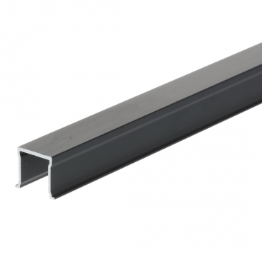 Schuifdeur onderrail - zwart aluminium - 16x17mm - Lengte 2000mm