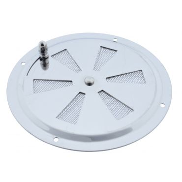 Ventilatierooster rond - Ø100mm - RVS 304 (A2) - Afsluitbaar - Met insectengaas